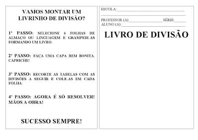 DIVISC383O LIVRINHO - Atividades de Divisão - Livrinho de Divisão Contas