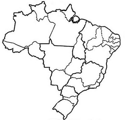 desenho de mapa mapa do Brasil colorir brasil regional - Mapas do Brasil para Imprimir e Colorir