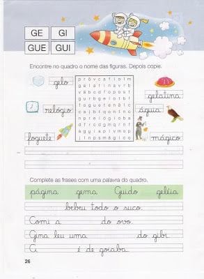 gue gui - Atividades de Caligrafia Alfabetização Infantil