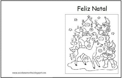 cartao de natal colorir 4 - Cartões de Natal - Etiquetas