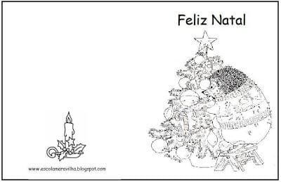 cartao de natal colorir 5 - Cartões de Natal - Etiquetas