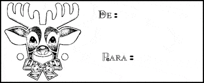cartao de natal colorir rena - Cartões de Natal - Etiquetas