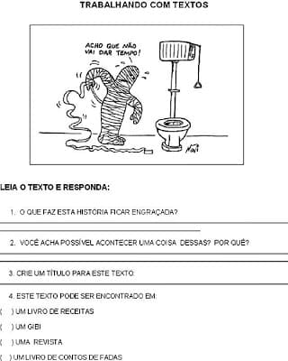 piada - Atividades de interpretação e produção de textos educação infantil