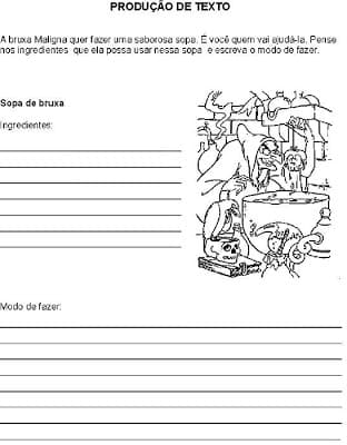 receitaII - Atividades de interpretação e produção de textos educação infantil