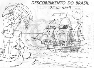 DESENHO PARA COLORIR 2 - 28 Atividades sobre descobrimento do Brasil