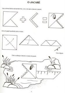 dobradura jacaré - Alfabeto de dobraduras - COMPLETO