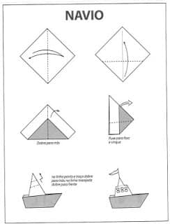 dobradura navio - Alfabeto de dobraduras - COMPLETO