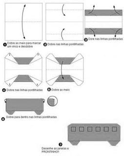 onibus dobradura - Alfabeto de dobraduras - COMPLETO