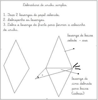 urubu simples dobradura - Alfabeto de dobraduras - COMPLETO