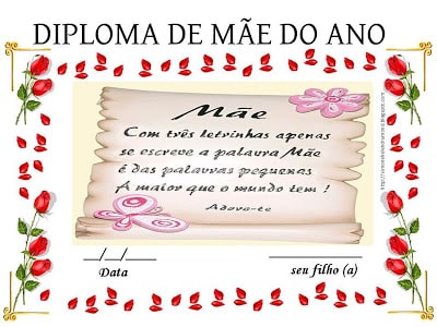 Slide1 - Diploma e certificado para o Dia das Mães