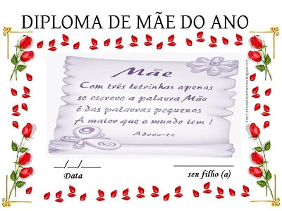 Slide4 - Diploma e certificado para o Dia das Mães