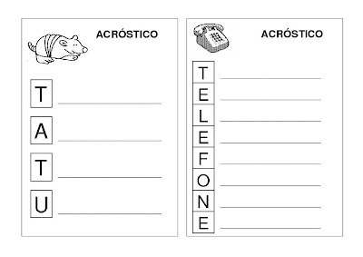 atividadeacrostico - Atividades para trabalhar os Acrósticos