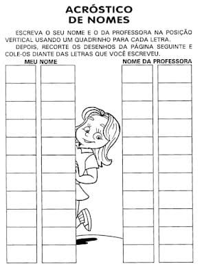 nomes acrC3B3stico - Atividades para trabalhar os Acrósticos