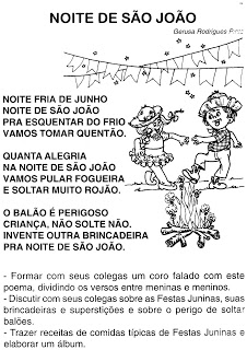 www.ensinar aprender.blogspot.comtexto noite de sC3A3o joC3A3o - Atividades para imprimir Festa Junina