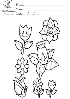 Desenhos para pintar primavera 3 - Desenhos para colorir sobre a primavera