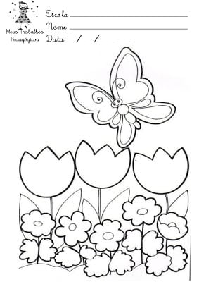 Desenhos para pintar primavera 5 - Desenhos para colorir sobre a primavera