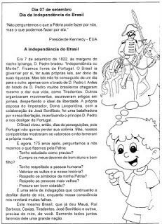 INDEPENDENCIA DO BRASIL Ensinar Aprender002 - ATIVIDADES INDEPENDÊNCIA DO BRASIL
