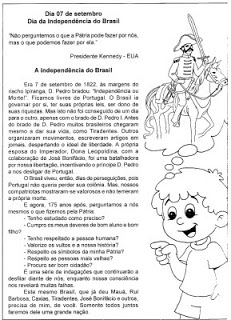 INDEPENDENCIA DO BRASIL Ensinar Aprender002 - ATIVIDADES INDEPENDÊNCIA DO BRASIL