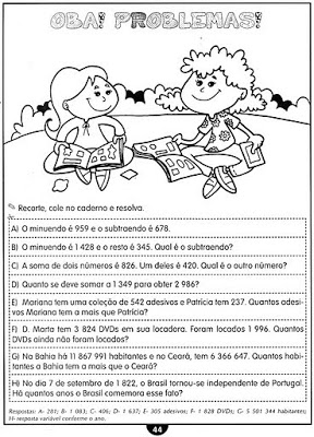 PAG44 - Atividades de matemática - 4 ano