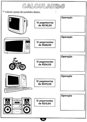 PAG54 - Atividades de matemática - 4 ano