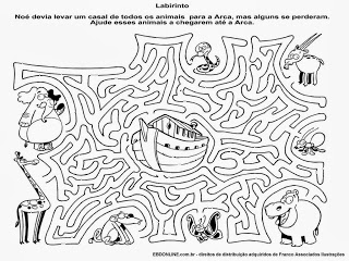 labirinto - Atividades Sobre a Arca de Noé