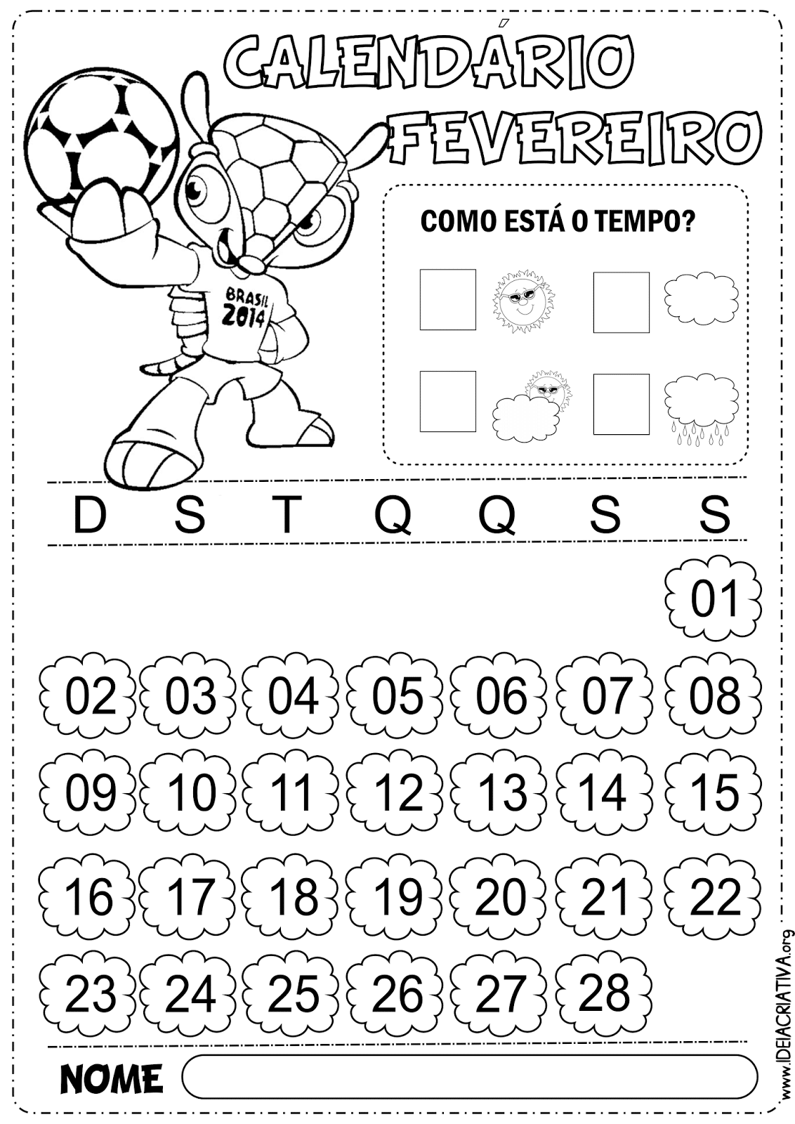 calendário copa do mundo fevereiro - Calendário sobre a Copa do Mundo Fevereiro