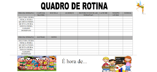 quadro de rotina criança - Quadro de Rotina - Como organizar o dia a dia da criança