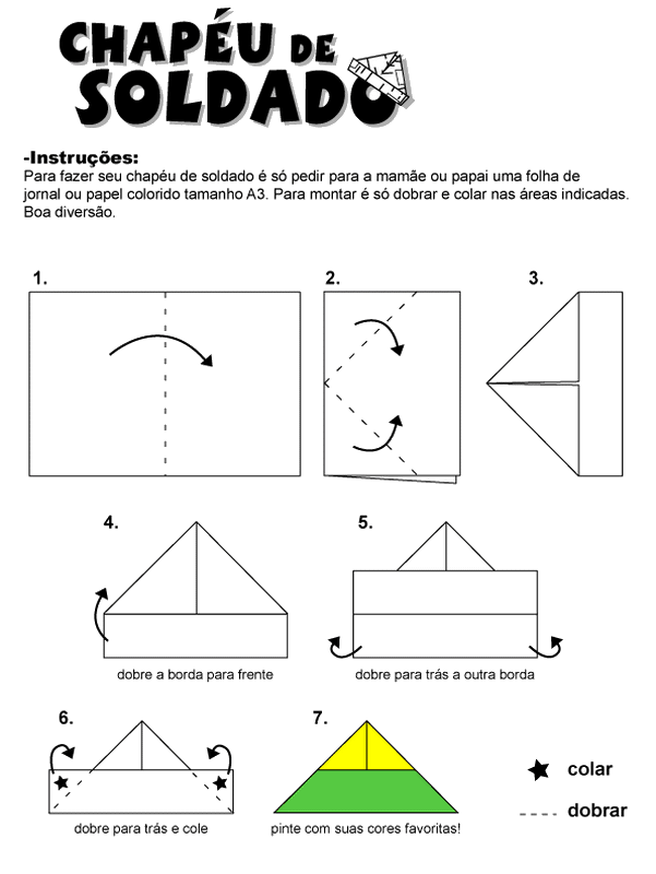 DiadoSoldado25agoAtividadeseDesenhos18 1 - Aprenda a fazer um chapéu de Soldado de Origami - Dia do Soldado 25 de Agosto
