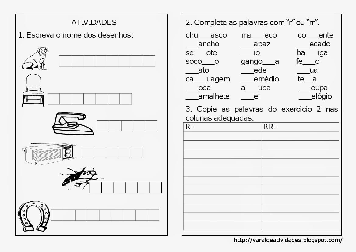 AtividadesdeOrtografiaR RR2 - Plano de Aula e atividades de Ortografia - R ou rr