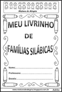livro das familias silabicas capa imprimir colorir - Livro das Famílias Silábicas - Imprimir