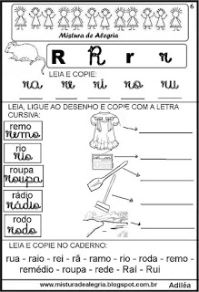 livro das familias silabicas letraR imprimir colorir - Livro das Famílias Silábicas - Imprimir