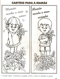 CARTAO - Desenhos para colorir Dia das Mães - Atividades