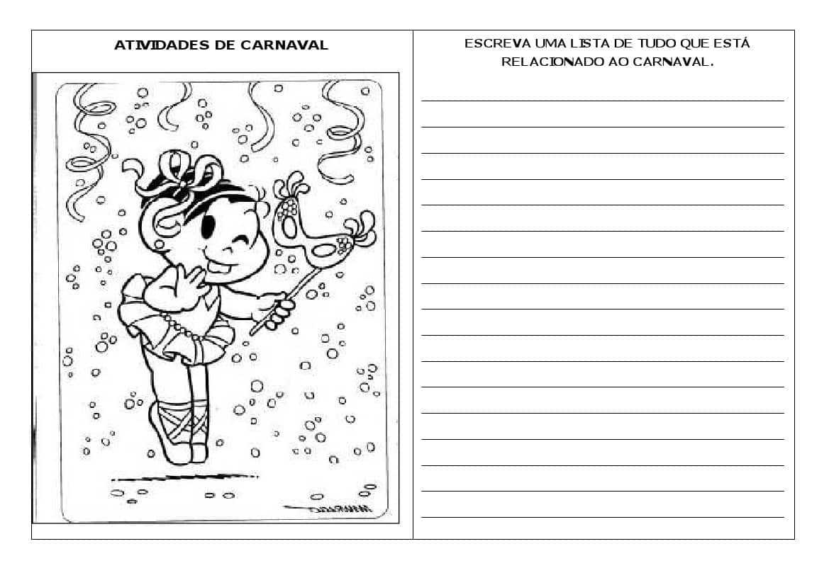 Atividades sobre Carnaval para Imprimir - Mundinho da Criança