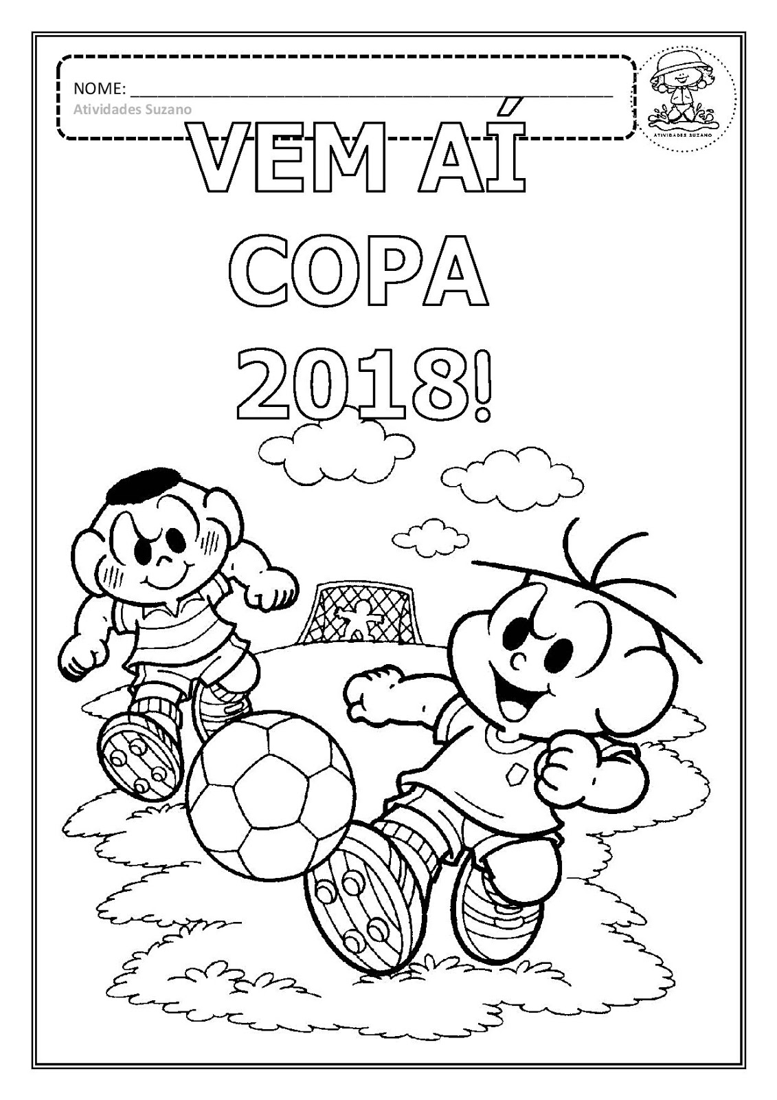 Desenhos para Colorir da Copa do Mundo 2018 Mundinho da Criança