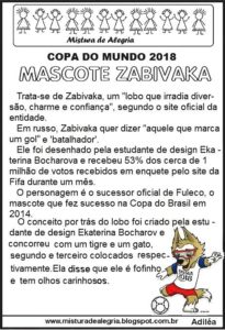 copa do mundo 2018 mascote zabivaka texto imprimir 205x300 - Copa do Mundo 2018: Textos para imprimir