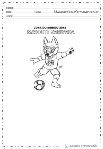 desenhos colorir copa do mundo mascote pintar 209x300 - Atividades Copa do Mundo 2018 para Educação Infantil
