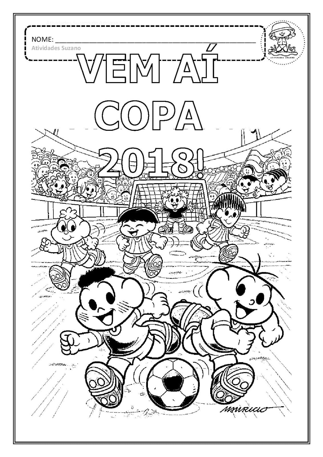 Desenhos para Colorir da Copa do Mundo 2018 Mundinho da Criança