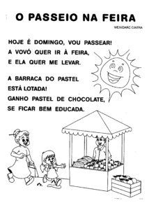 poema passeio feira 214x300 - Atividades para alfabetização: músicas e poemas com rimas