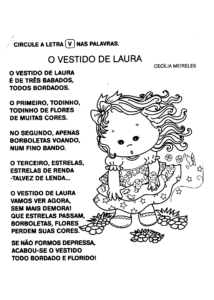 poema vestido laura 214x300 - Atividades para alfabetização: músicas e poemas com rimas