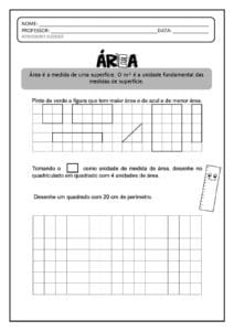 ÁREA page 001 212x300 - Diversas Atividades de Matemática para imprimir - Anos Iniciais