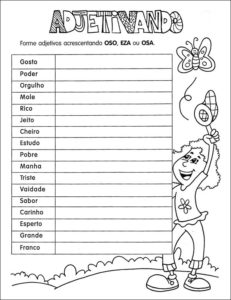 Atividades sobre Adjetivos 3 231x300 - Atividades sobre Adjetivos para imprimir