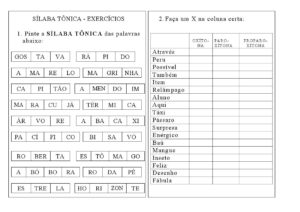 Atividades sobre Sílaba Tônica 10 300x212 - Atividades sobre Sílaba Tônica para imprimir