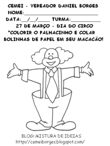 Dia do Circo 27 de Março na Educação Infantil