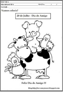 amigo 12 206x300 - Desenhos para colorir sobre o Dia do Amigo - 20 de Julho