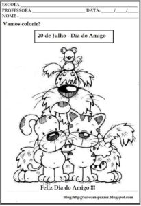 amigo 13 206x300 - Desenhos para colorir sobre o Dia do Amigo - 20 de Julho