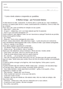 atividades educativas genero textual cronica interpretacao de texto fernando sabino cronica o melhor amigo lingua portuguesa ideia criativa ensino fundamental 1 212x300 - Atividades sobre o Dia do Amigo - 20 de Julho: Atividades escolares