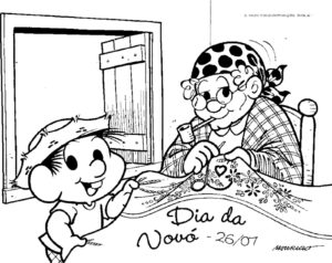 avos colorir01 300x238 - Dia dos Avós - 26 de Julho: Atividades escolares para imprimir