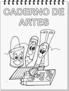 desenho para capa de caderno de Artes 228x300 - Capas para Cadernos - Capas de caderno para colorir e personalizadas