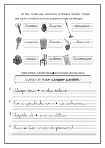 ditongo e tritongo atividades gramatica page 003 212x300 - Diversas Atividades de Português para imprimir - Anos Iniciais