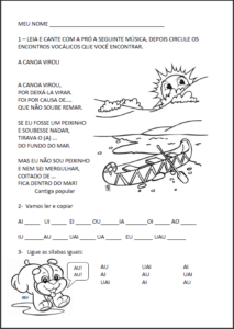 Encontros vocálicos A Canoa virou 213x300 - Sequência Didática: A canoa virou - Cantiga Infantil